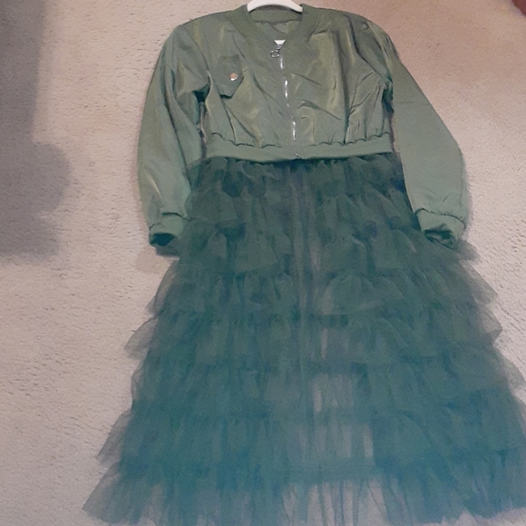 Moto Jacket with attached mesh ballerina skirt - Picture 2 of 3